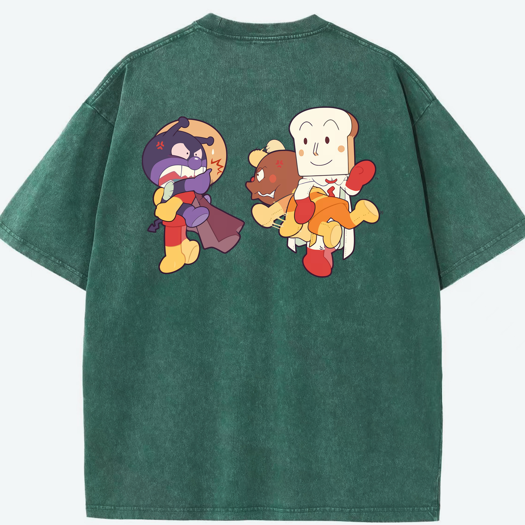 （画像用） アンパンマン Anpanman 綿100% ヴィンテージ風 半袖Tシャツ（背面プリント）